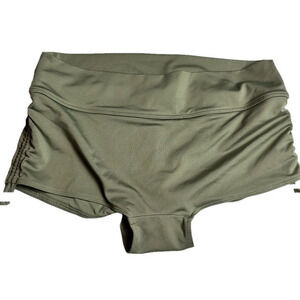 PINK by VS olive green booty sport/bathing suit bottom with adjustable sides